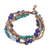 Serpentine and lapis lazuli beaded bracelet, 'Bohemian Melange' - Handmade Beaded Bracelet with Lapis Lazuli and Serpentine (image 2c) thumbail