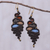 Macrame dangle earrings, 'Serpentine Way in Earth' - Macrame Earrings with Brass Beads from Thailand