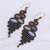Macrame dangle earrings, 'Serpentine Way in Earth' - Macrame Earrings with Brass Beads from Thailand