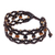Makramee-Armband mit Tigerauge-Perlen - Makramee-Armband mit Tigerauge und Messingperlen
