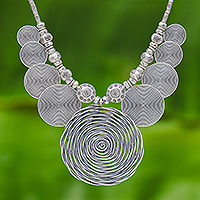 Featured review for Silver pendant necklace, Mesmerizing Medallion