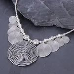 Silver pendant necklace, 'Mesmerizing Medallion' - Dramatic Thai Hill Tribe 950 Silver Pendant Necklace
