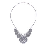 Silver pendant necklace, 'Mesmerizing Medallion' - Dramatic Thai Hill Tribe 950 Silver Pendant Necklace