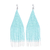 Glass beaded waterfall earrings, 'Pa Sak Mint' - Long Waterfall Beaded Earrings in Mint and White