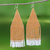Glasperlen-Wasserfall-Ohrringe - Perlenförmige lange orange und weiße Wasserfall-Ohrringe