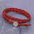 Braided leather wrap bracelet, 'Pa Sak Braid' - Om Symbol Braided Leather Wrap Bracelet (image 2) thumbail
