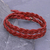 Braided leather wrap bracelet, 'Pa Sak Braid' - Om Symbol Braided Leather Wrap Bracelet (image 2b) thumbail