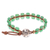 Quartz and leather beaded bracelet, 'Pa Sak Valley' - Leather and Green Quartz Beaded Bracelet thumbail
