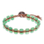 Quartz and leather beaded bracelet, 'Pa Sak Valley' - Leather and Green Quartz Beaded Bracelet (image 2c) thumbail