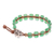 Quartz and leather beaded bracelet, 'Pa Sak Valley' - Leather and Green Quartz Beaded Bracelet (image 2d) thumbail