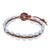 Quartz beaded wristband bracelet, 'Pa Sak Waters' - Cool, Blue Quartz and Leather Wristband Bracelet (image 2c) thumbail