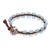 Quartz beaded wristband bracelet, 'Pa Sak Waters' - Cool, Blue Quartz and Leather Wristband Bracelet (image 2d) thumbail
