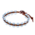 Quartz beaded wristband bracelet, 'Pa Sak Waters' - Cool, Blue Quartz and Leather Wristband Bracelet (image 2e) thumbail