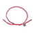 Silver beaded bracelet, 'Flower Path in Red' - Red Cord Bracelet with 950 Silver Beads (image 2c) thumbail