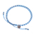 Silver beaded bracelet, 'Flower Path in Sky Blue' - Sky Blue Cord Bracelet with 950 Silver Beads (image 2c) thumbail