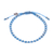 Silver beaded bracelet, 'Flower Path in Sky Blue' - Sky Blue Cord Bracelet with 950 Silver Beads (image 2d) thumbail