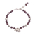 Garnet beaded bracelet, 'Sweet Elephant' - Garnet and Silver Beaded Bracelet with Elephant Charm thumbail