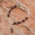 Garnet and silver beaded bracelet, 'Charming Bloom' - Flower Charm 950 Silver and Garnet Beaded Bracelet (image 2b) thumbail