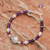 Amethyst and sterling silver beaded bracelet, 'Sweet Fish' - Fish Charm Amethyst Beaded Bracelet (image 2) thumbail
