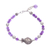 Amethyst and sterling silver beaded bracelet, 'Sweet Fish' - Fish Charm Amethyst Beaded Bracelet