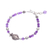 Amethyst and sterling silver beaded bracelet, 'Sweet Fish' - Fish Charm Amethyst Beaded Bracelet (image 2c) thumbail