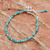 Reconstituted turquoise beaded bracelet, 'Sea Flower' - Sterling Silver and Reconstituted Turquoise Bracelet (image 2) thumbail