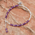 Amethyst and silver beaded bracelet, 'Charming Bloom' - Flower Themed Amethyst and 950 Silver Charm Bracelet (image 2b) thumbail