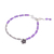Amethyst and silver beaded bracelet, 'Charming Bloom' - Flower Themed Amethyst and 950 Silver Charm Bracelet (image 2c) thumbail