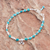 Reconstituted turquoise beaded bracelet, 'Flower Season' - 950 and Sterling Silver and Reconstituted Turquoise Bracelet (image 2) thumbail