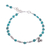 Reconstituted turquoise beaded bracelet, 'Flower Season' - 950 and Sterling Silver and Reconstituted Turquoise Bracelet