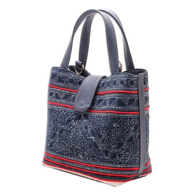 Umhängetasche aus Baumwoll-Batik - Schulter- oder Handtasche aus Hmong-Batik-Baumwolle