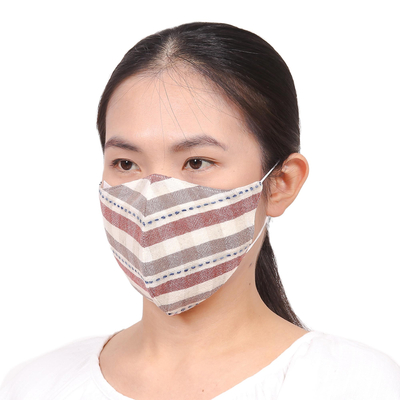 Cotton face masks, 'Weekend Casual' (set of 4) - Cotton Handcrafted Thai Face Masks (Set of 4--2 L/ 2 SM)