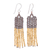 Beaded dangle earrings, 'Chao Phraya Fringe' - Long Thai Beaded Dangle Earrings thumbail