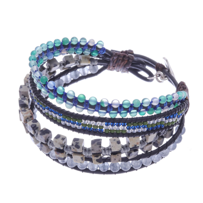 Armband aus Jaspis- und Quarzperlen - Handgefertigtes Perlenarmband mit Edelsteinen