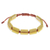 Quartz beaded wristband bracelet, 'Khao Kho Sunlight' - Adjustable Length Yellow Quartz Macrame Bracelet thumbail