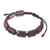 Jasper beaded wristband bracelet, 'Khao Kho Nature' - Dark Red Jasper and Black Cord Bracelet (image 2c) thumbail