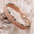 Agate beaded macrame bracelet, 'Marquee in Buff' - Buff Macrame Bracelet with Agate and Glass Beads (image 2) thumbail