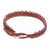 Quartz beaded macrame bracelet, 'Marquee in Rust' - Quartz and Glass Beaded Macrame Bracelet in Rust