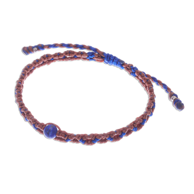 Pulsera de macramé de lapislázuli - Pulsera de Cordón de Macramé con Colgante de Lapislázuli
