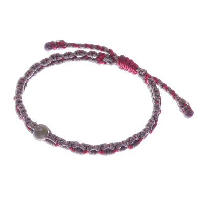 Unakite macrame bracelet, 'Bohemian Chic' - Women's Adjustable Unakite and Macrame Bracelet