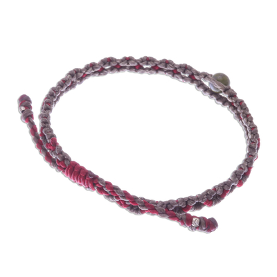Unakite macrame bracelet, 'Bohemian Chic' - Women's Adjustable Unakite and Macrame Bracelet