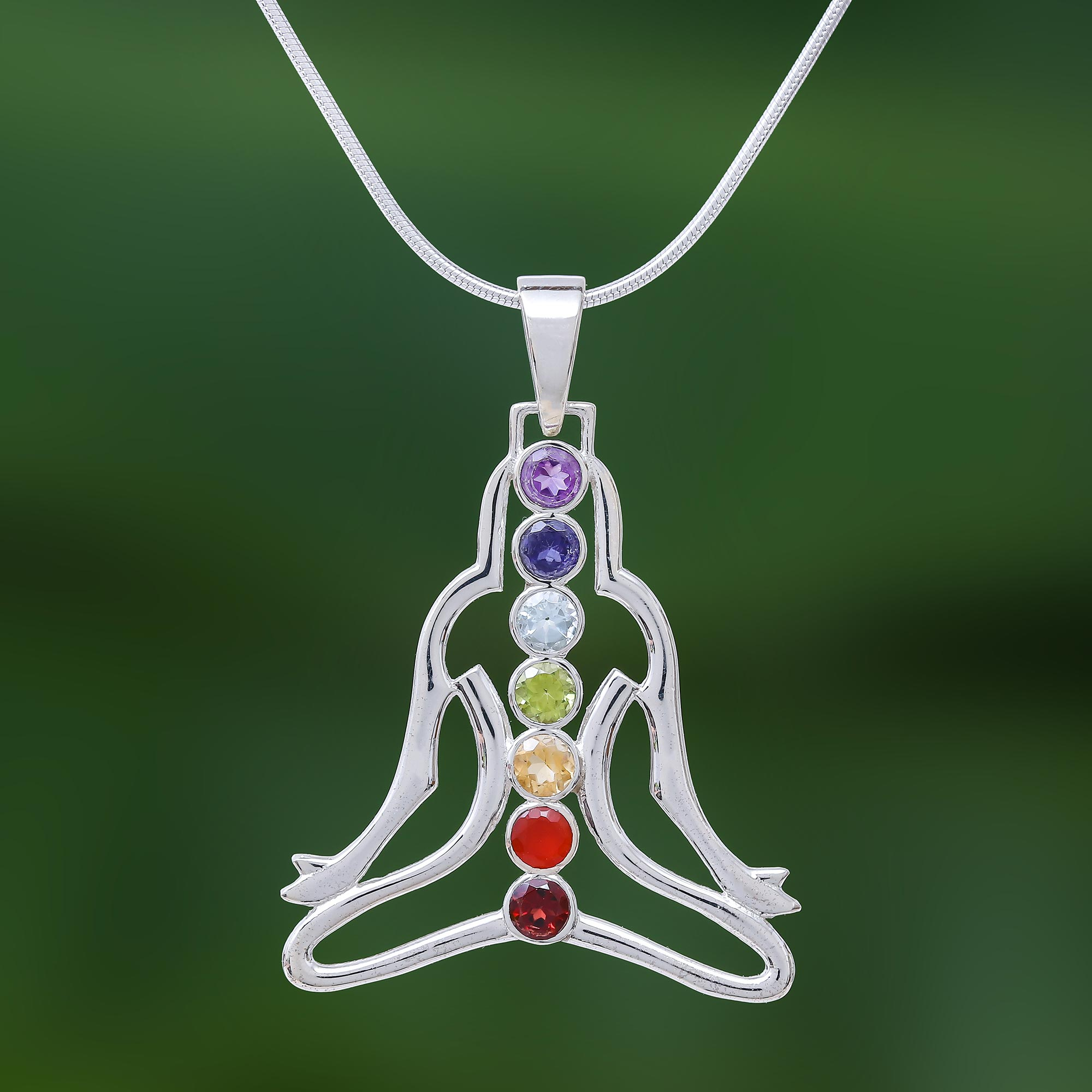 Chakra HEALING Necklace, 7 Chakra Necklace, Yoga Jewelry, 7 Stones Pendant,  Multicolor Stones Necklace, 7 Chakra Pendant, Rainbow Necklace