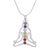 Multi-gemstone pendant necklace, 'Seven Chakra Rainbow' - Thai Gemstone and Sterling Silver 7 Chakra Necklace (image 2a) thumbail