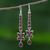 Garnet dangle earrings, 'Scarlet Butterfly' - Thai Garnet and Sterling Silver Butterfly Dangle Earrings