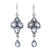 Blue topaz dangle earrings, 'Cool Sparkle' - Thai Sparkling Blue Topaz & Sterling Silver Dangle Earrings