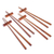 Teak wood chopsticks set, 'Authentic Meal' (set of 4) - Hexagonal Teak Chopstick Set of 4 with Rests