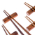 Teak wood chopsticks set, 'Authentic Meal' (set of 4) - Hexagonal Teak Chopstick Set of 4 with Rests (image 2e) thumbail