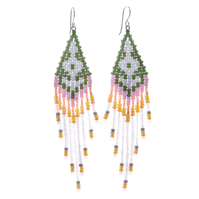 Beaded Waterfall Style Earrings from Thailand