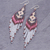 Beaded waterfall earrings, 'Bold Cascade in Plum' - Bohemian Style Beaded Waterfall Earrings from Thailand