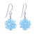 Glass beaded dangle earrings, 'Sky Sparkle' - Sky Blue Beaded Earrings with Sterling Hooks thumbail